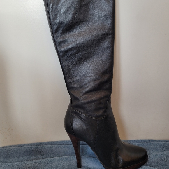 Aldo Florisca Black Leather Knee Hi Boots - Picture 3 of 16